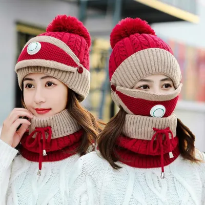 3 in 1 Female Mask Cap (Assorted Colour)