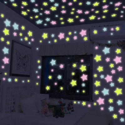 100 Pcs Glow In The Dark Stars Wall Stickers