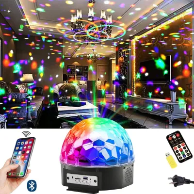Crystal Magic Ball Light with Bluetooth Speaker Remote Control Disco LED Light