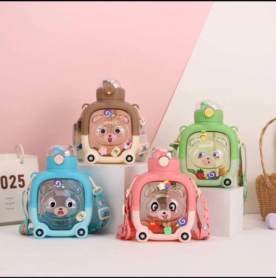 Plastic Cartoon Water Bottle Approx 1Litre (Assorted Colour)