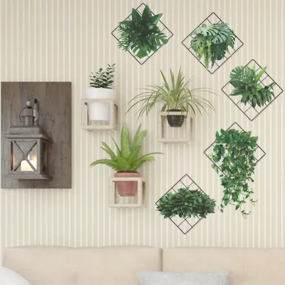 3D Green Plant Wall Stickers