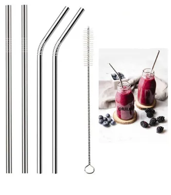 pack of 5 Steel Straws