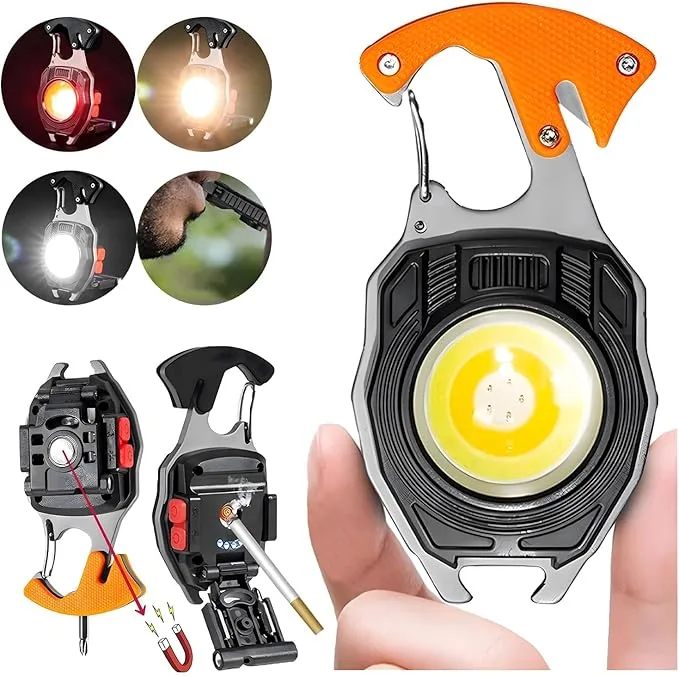 Cob keychain light with lighter